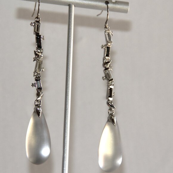 RARE Alexis Bittar Crystals and Lucite Drop Earrings. Alexis Bittar Hand- Carved - Picture 2 of 13